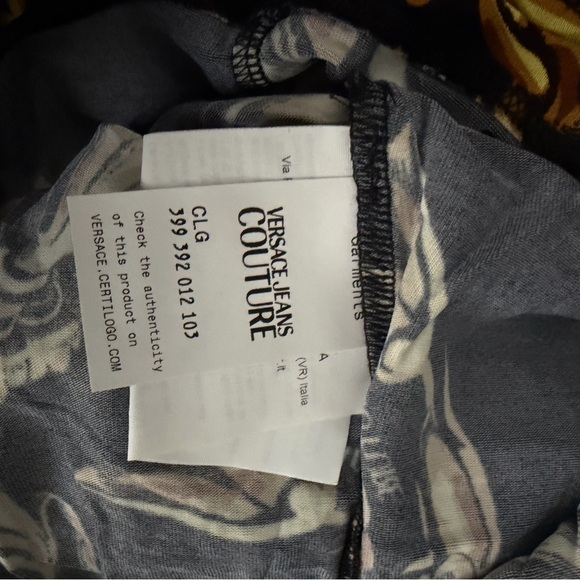 Versace Jeans Couture Black Tee with Gold Baroque Motif - Picture 2 of 3